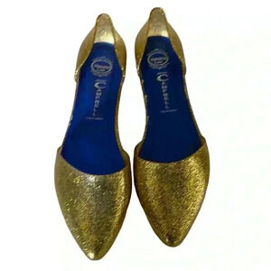 JEFFREY CAMPBELL Havana Last Jelly Shoes 🤩 Gold Glitter ✨ Sparkle